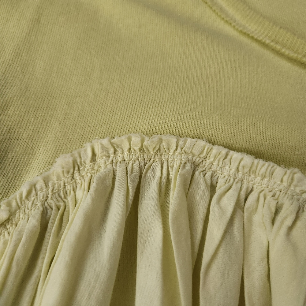 Free People Catalina Mini Dress Yellow Short Sleeve Gathered Bust Women's Medium - Picture 6 of 13